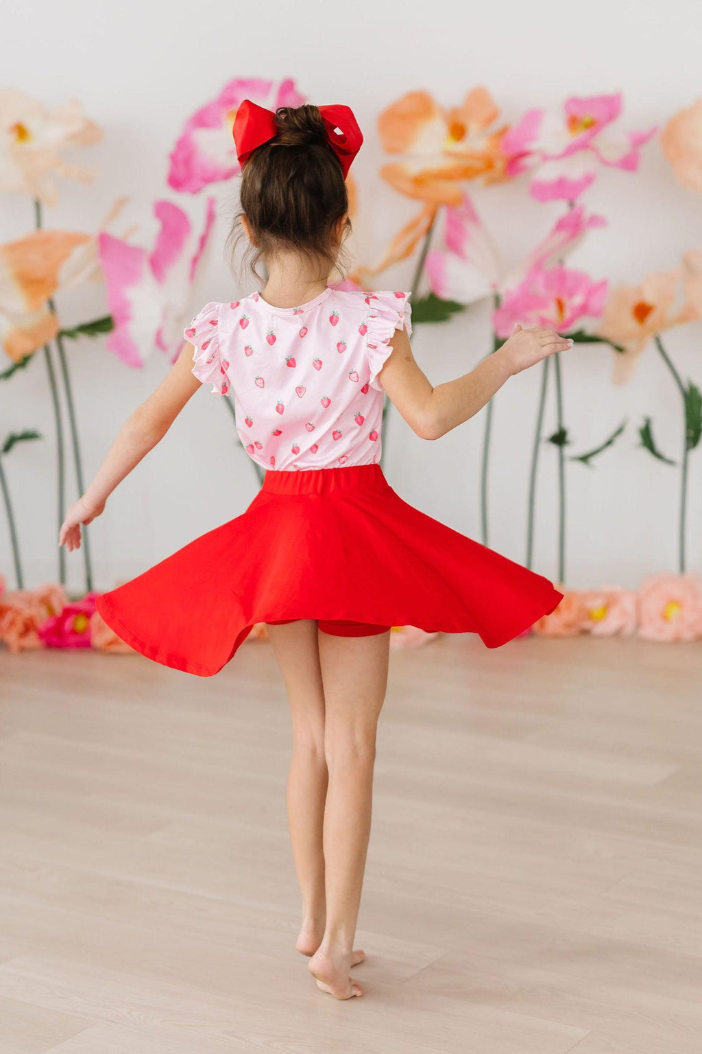 Mila & Rose ® Sweet Strawberries S/S Ruffle Tee — lifestyle context