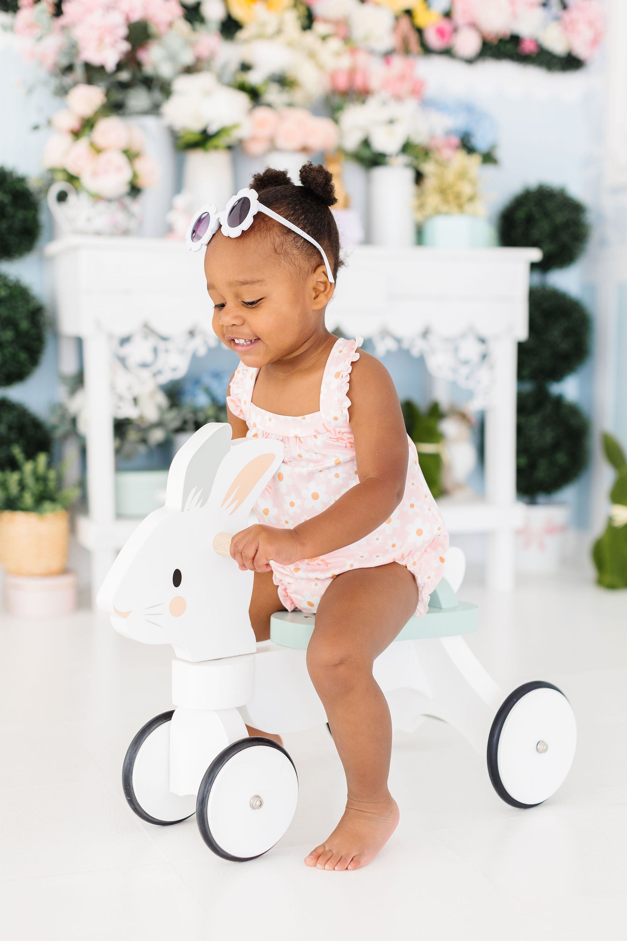 Mila & Rose ® Sweet & Sunny Ruffle Cross Back Romper — lifestyle context