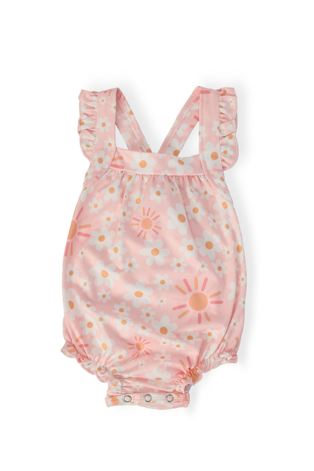 Mila & Rose ® Sweet & Sunny Ruffle Cross Back Romper — main product shot