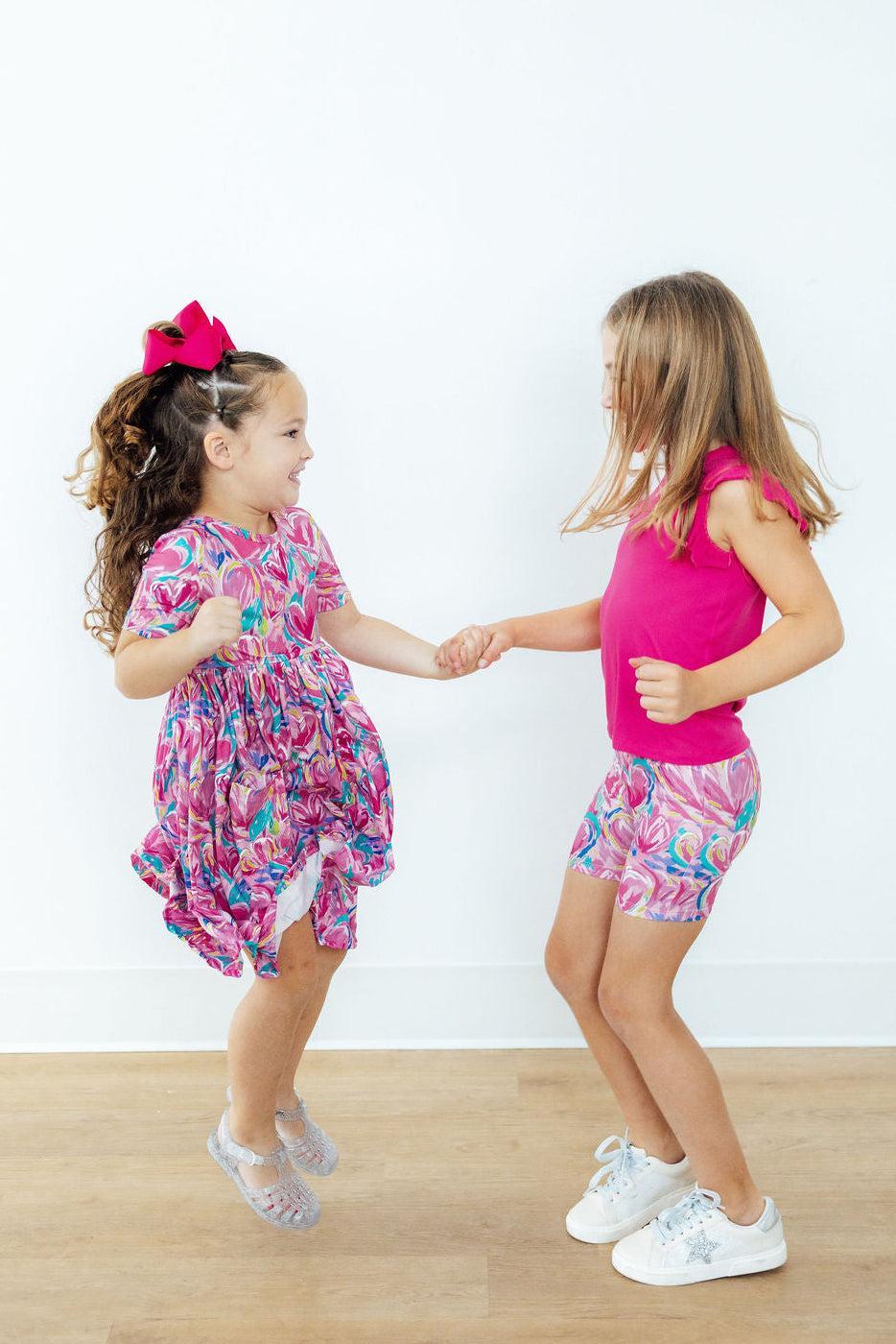 Mila & Rose ® Sweetheart Scribble S/S Pocket Twirl Dress — detail close-up