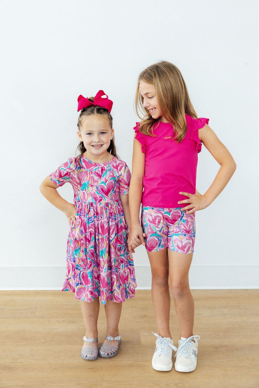 Mila & Rose ® Sweetheart Scribble S/S Pocket Twirl Dress — side view