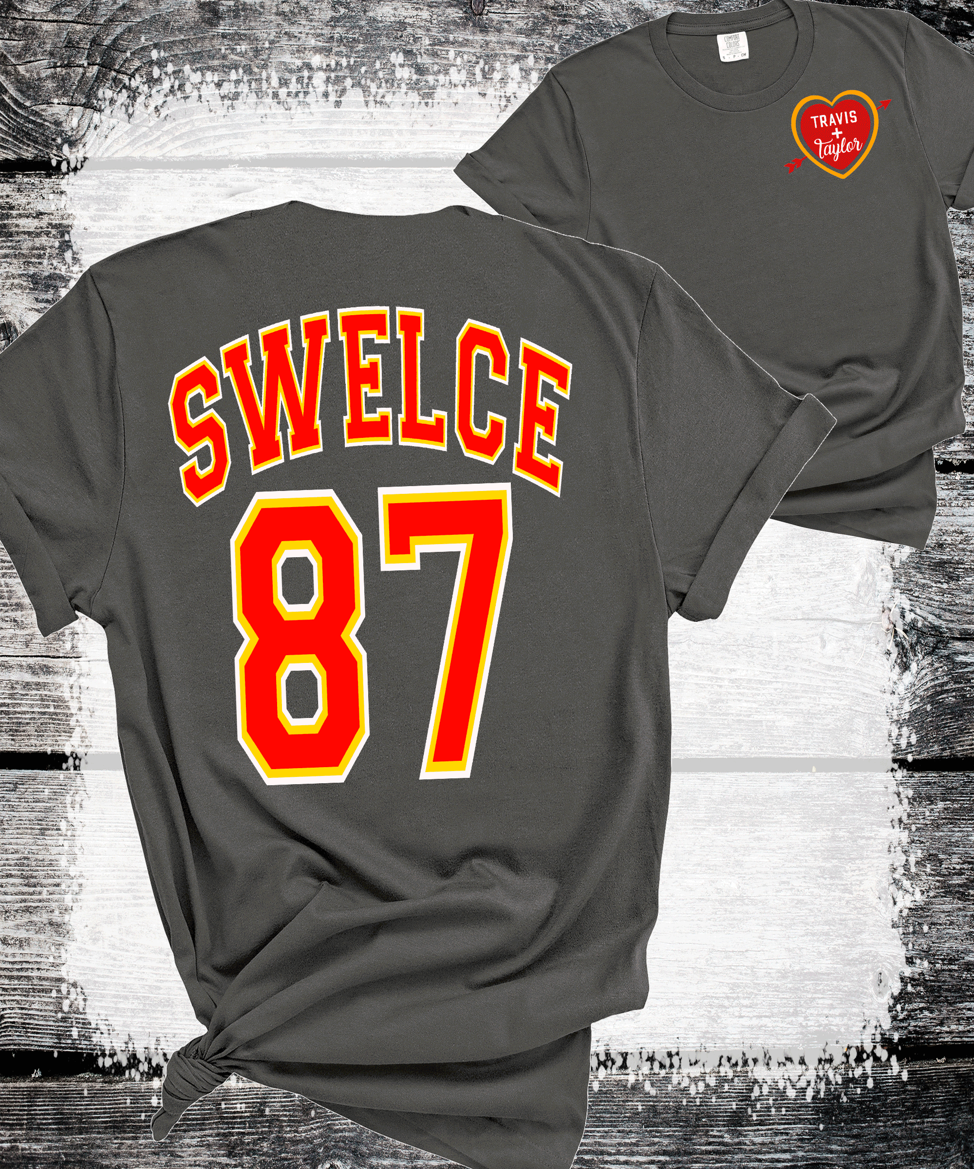 A Blessed Texas Mess Boutique Trending Taylor Swift Travis Kelce comfort color shirts,Trending Taylor Swift… — construction detail