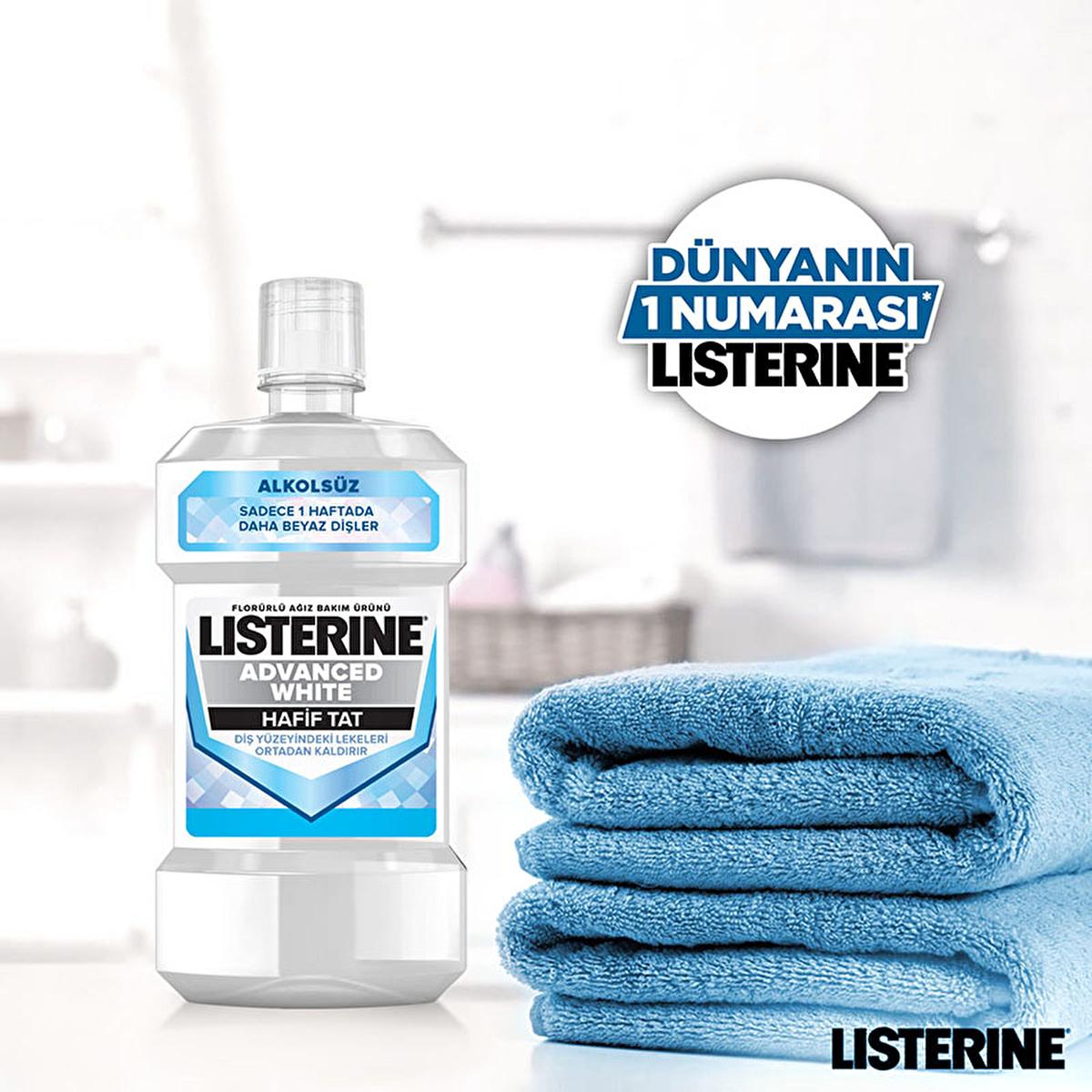 Listerine Advanced White Mouthwash for Whitening Teeth - 1000 ml Advanced Oral Care
