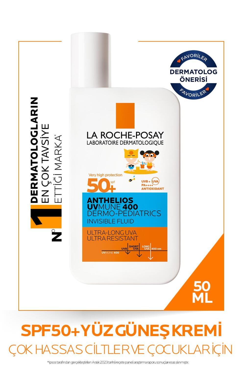 La Roche Posay Anthelios Dermo Pediatric Invisible Fluid SPF50+ Sunscreen for Children - Fragrance-Free, Water-Resistant