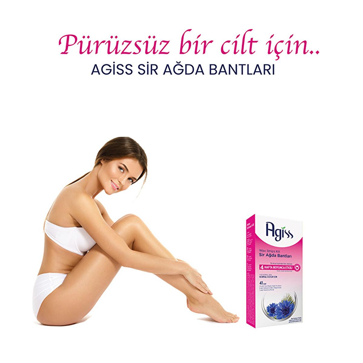 Agiss Hair Removal Wax Strips: Body, Face, Bikini & Underarm - 41 Strips for Normal Skin - Long Lasting Smoothness