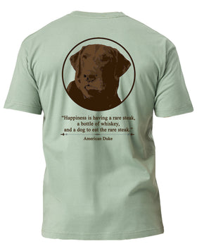 American Duke Apparel Company Dogs, Steaks, and Whiskey T-Shirt - Hunter Green