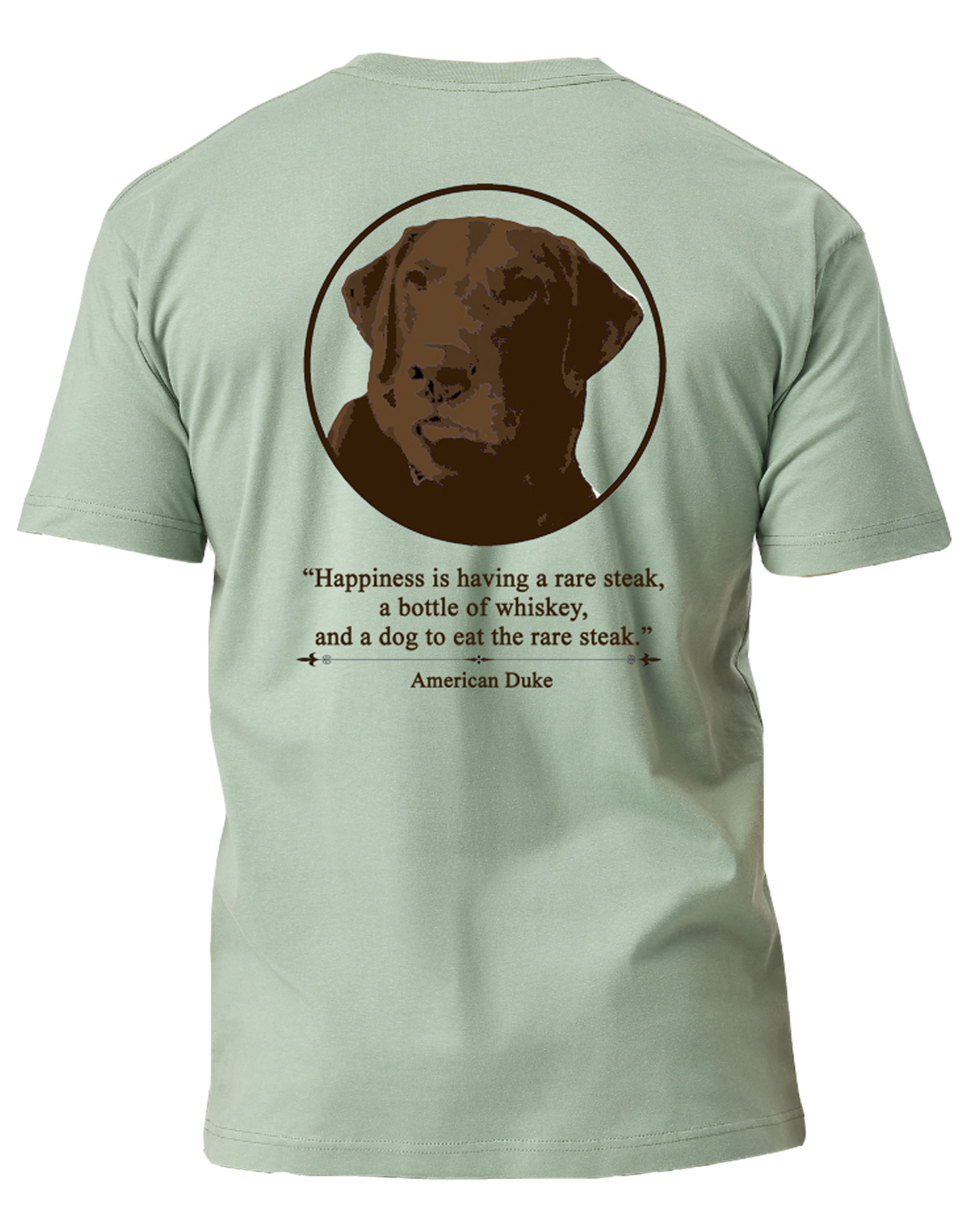 American Duke Apparel Company Dogs, Steaks, and Whiskey T-Shirt - Hunter Green — main product shot