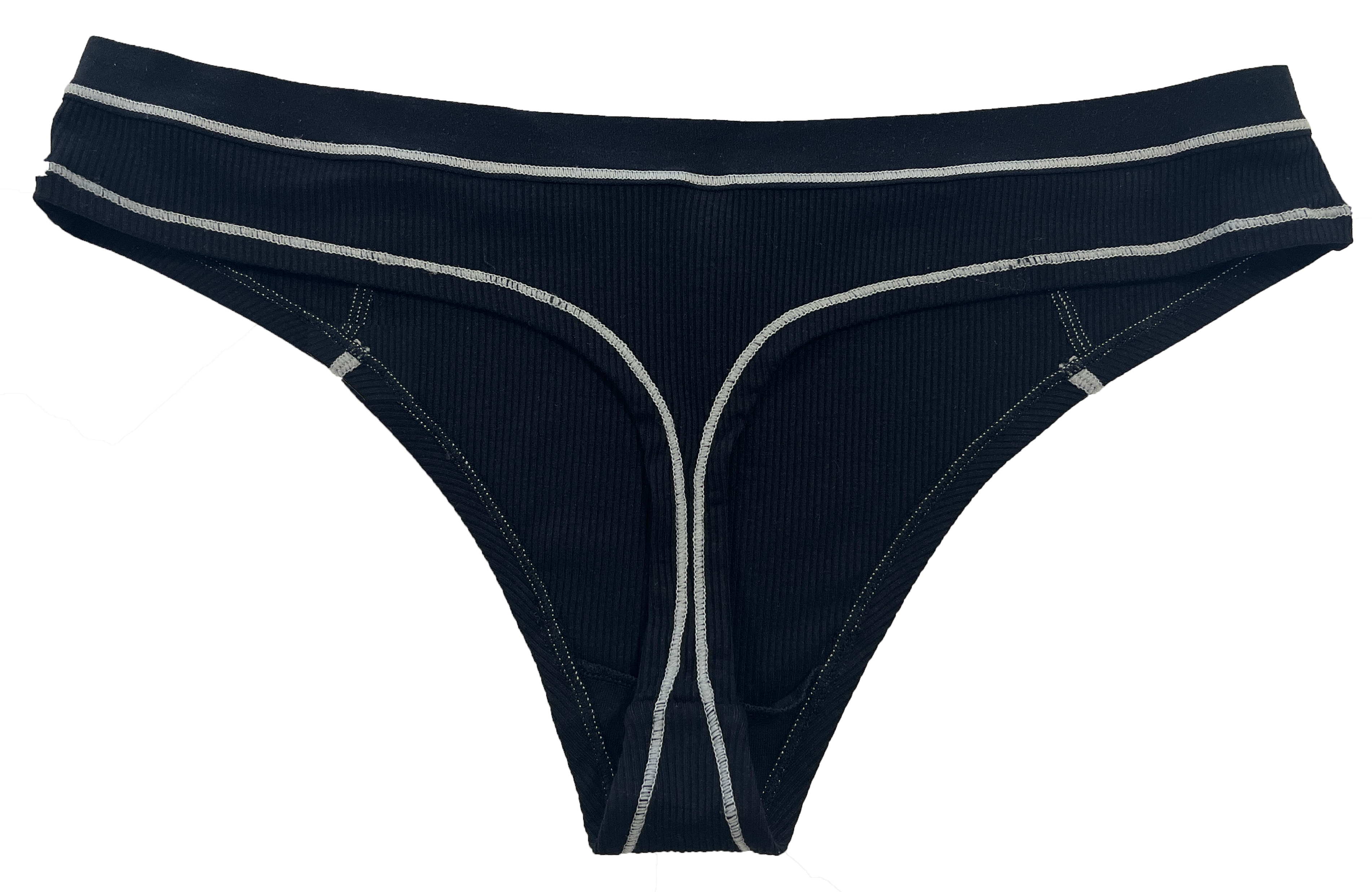 Love Libby Panties Modal Thong with Contrast Stitch, XS-2X — back view