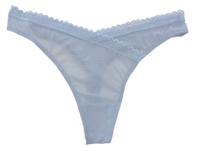 V-Front Mesh Thong with Lace, XS-2X
