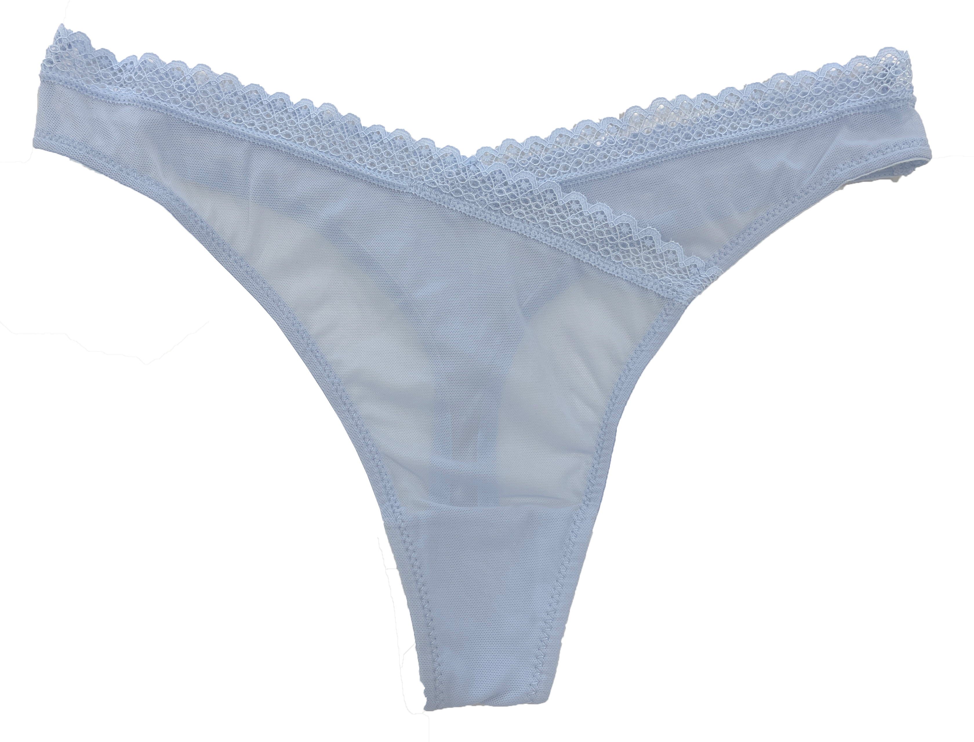 Love Libby Panties V-Front Mesh Thong with Lace, XS-2X — main product shot