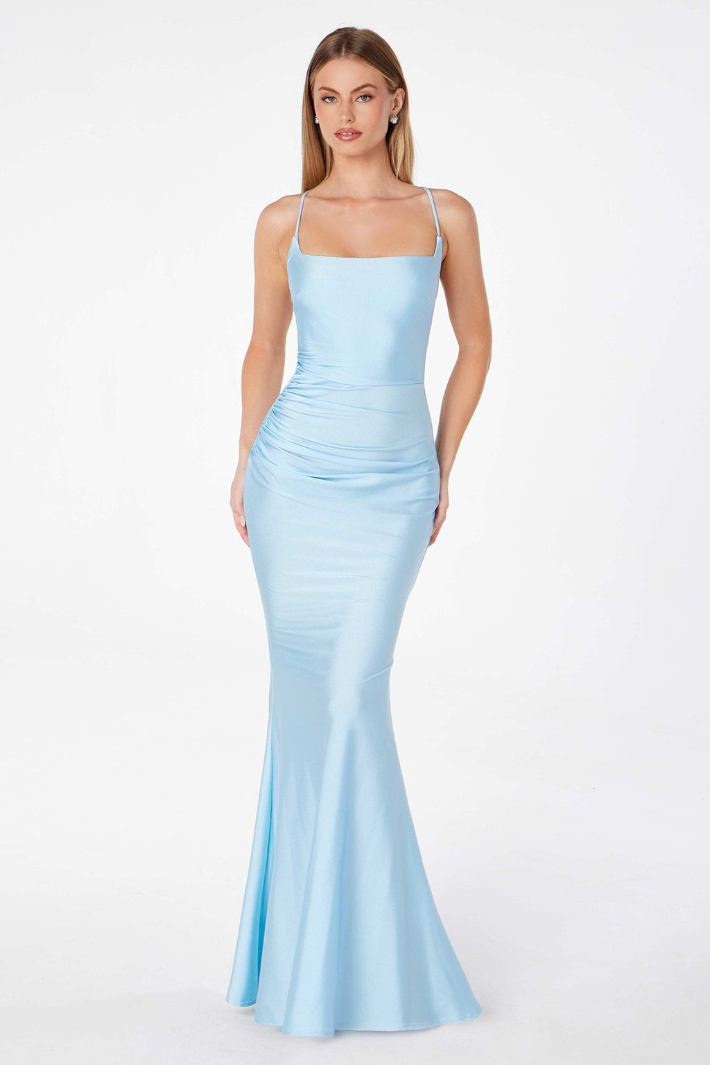 Astee T3001 Long Fitted Evening Gown Strappy Open Back