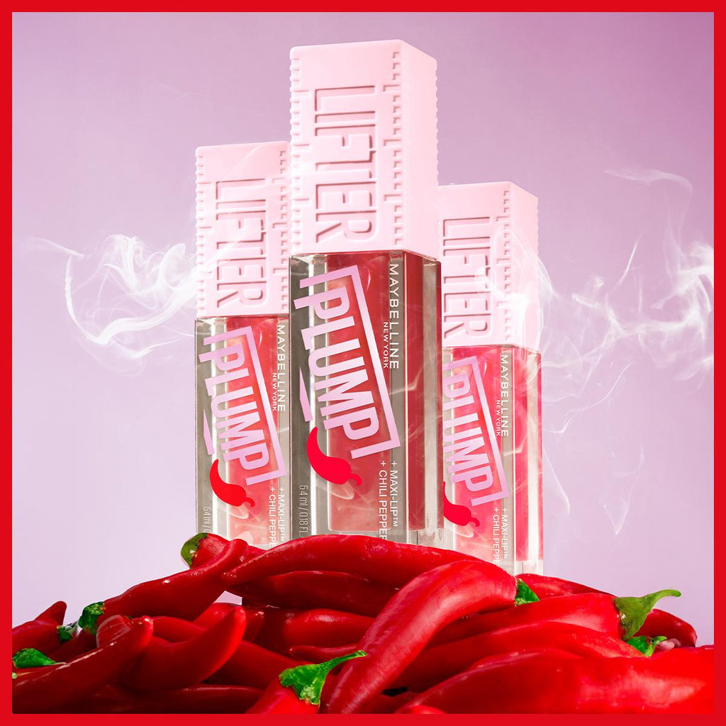 Maybelline New York Lifter Plump Lip Gloss - Blush Blaze, Non-Sticky, Long-Lasting Lip Care