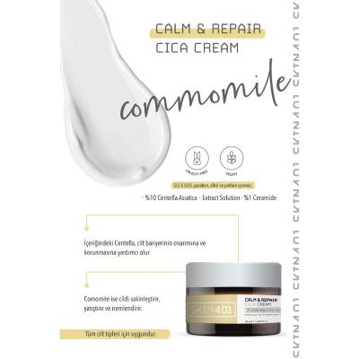 Skin401 Calm Repair Cica Cream - Soothing Face Cream for Sensitive Skin, Redness Relief & Skin Barrier Repair - Vegan & Cruelty-Free, 50ml