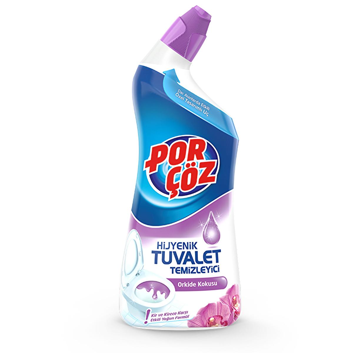 Porçöz Orchid Scented Toilet Bowl Cleaner Gel 750ml - Effective Hygiene & Freshness