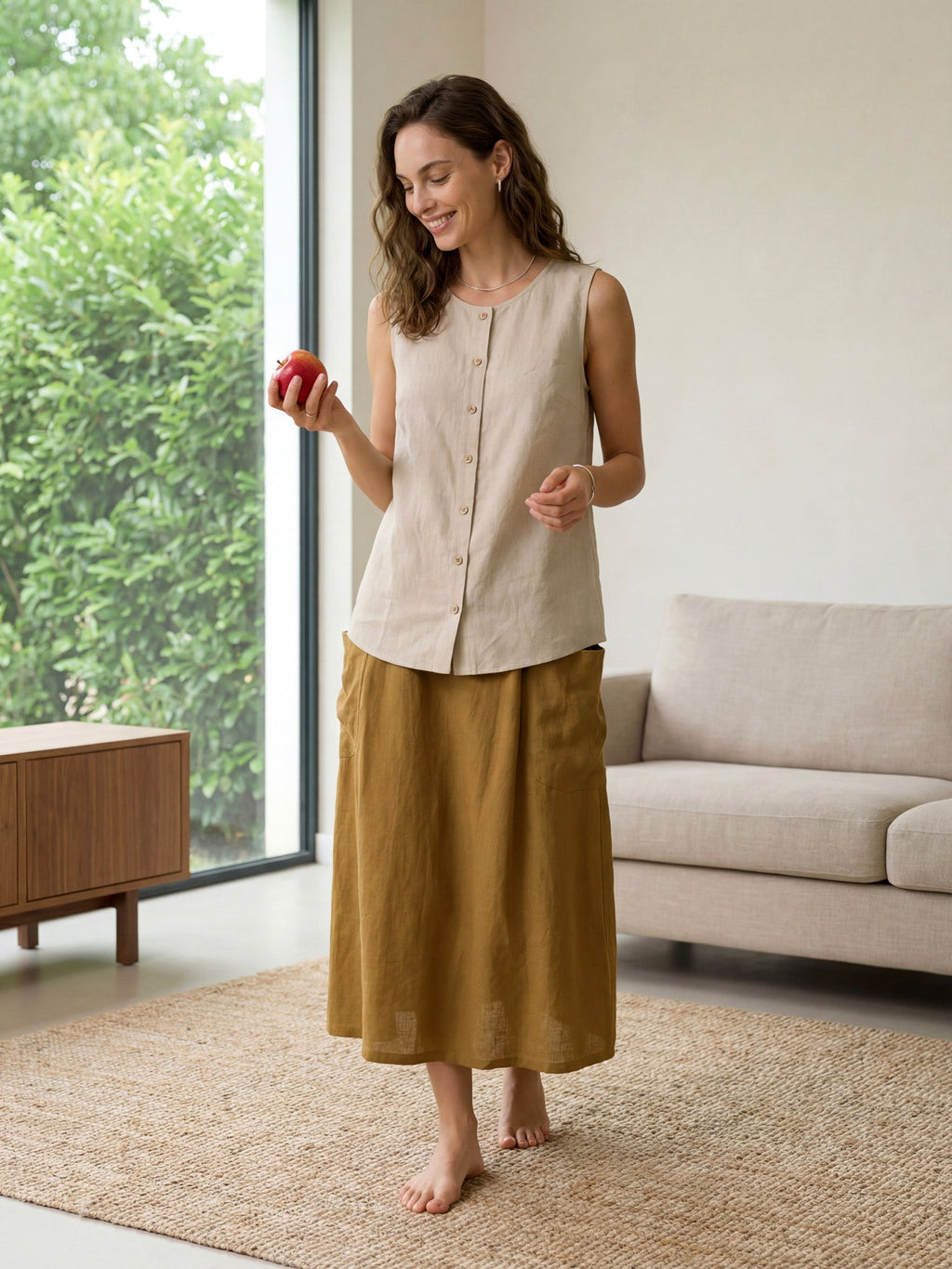 LINTICO 100% Linen Buttons Down Tank Top ERIN — packaging