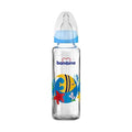 Bambino Glass Baby Bottle 225ml - Blue Bird Design, Slow Flow for Newborns