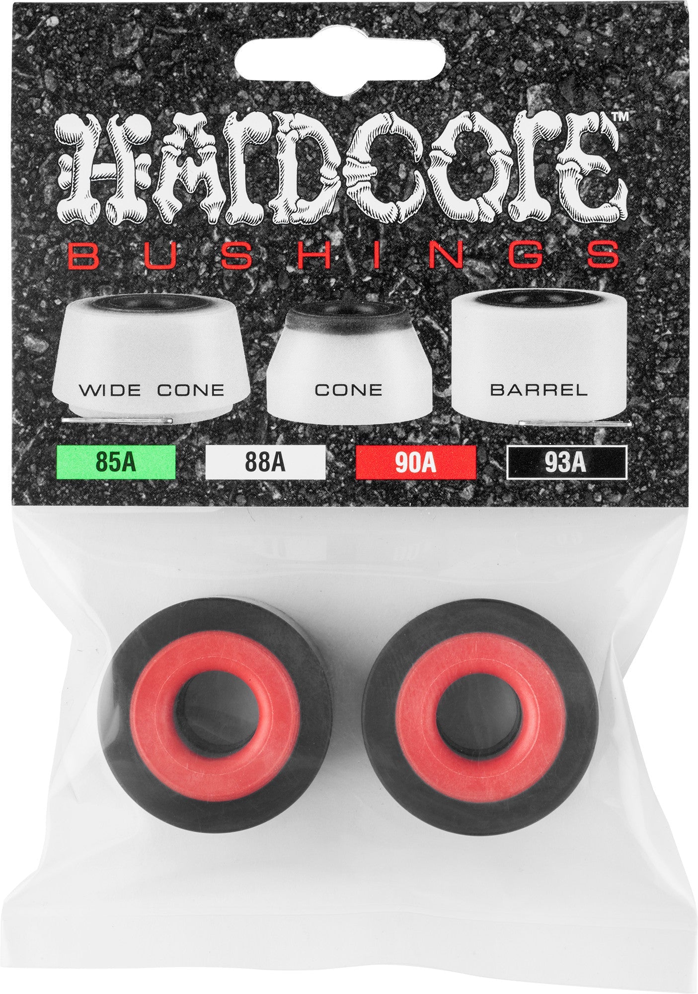 Hardcore Bushings Barrel Bushing 93a - Black/Red (Set)