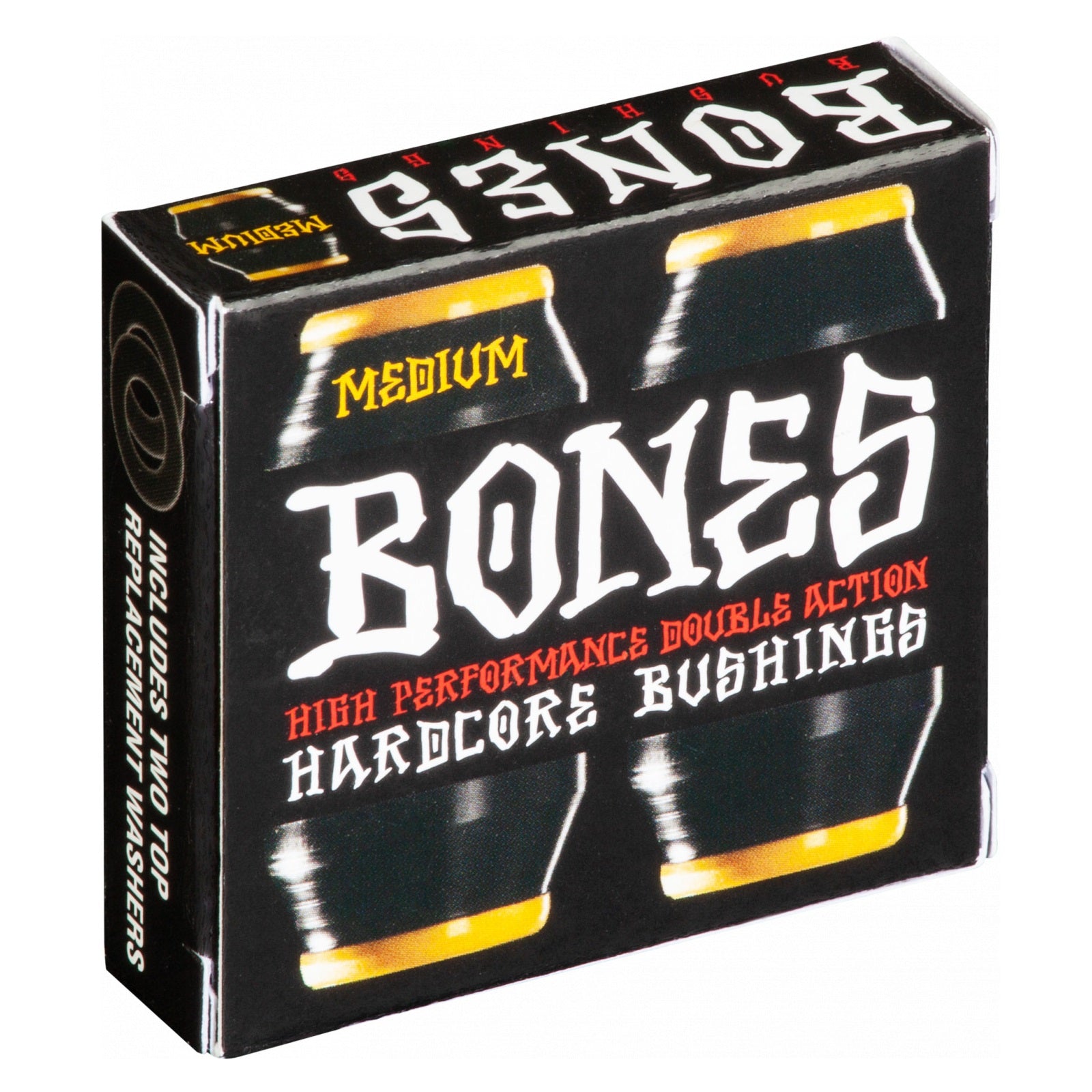 Bones Hardcore Medium Bushings 91a - Black/Yellow (Set of 4)