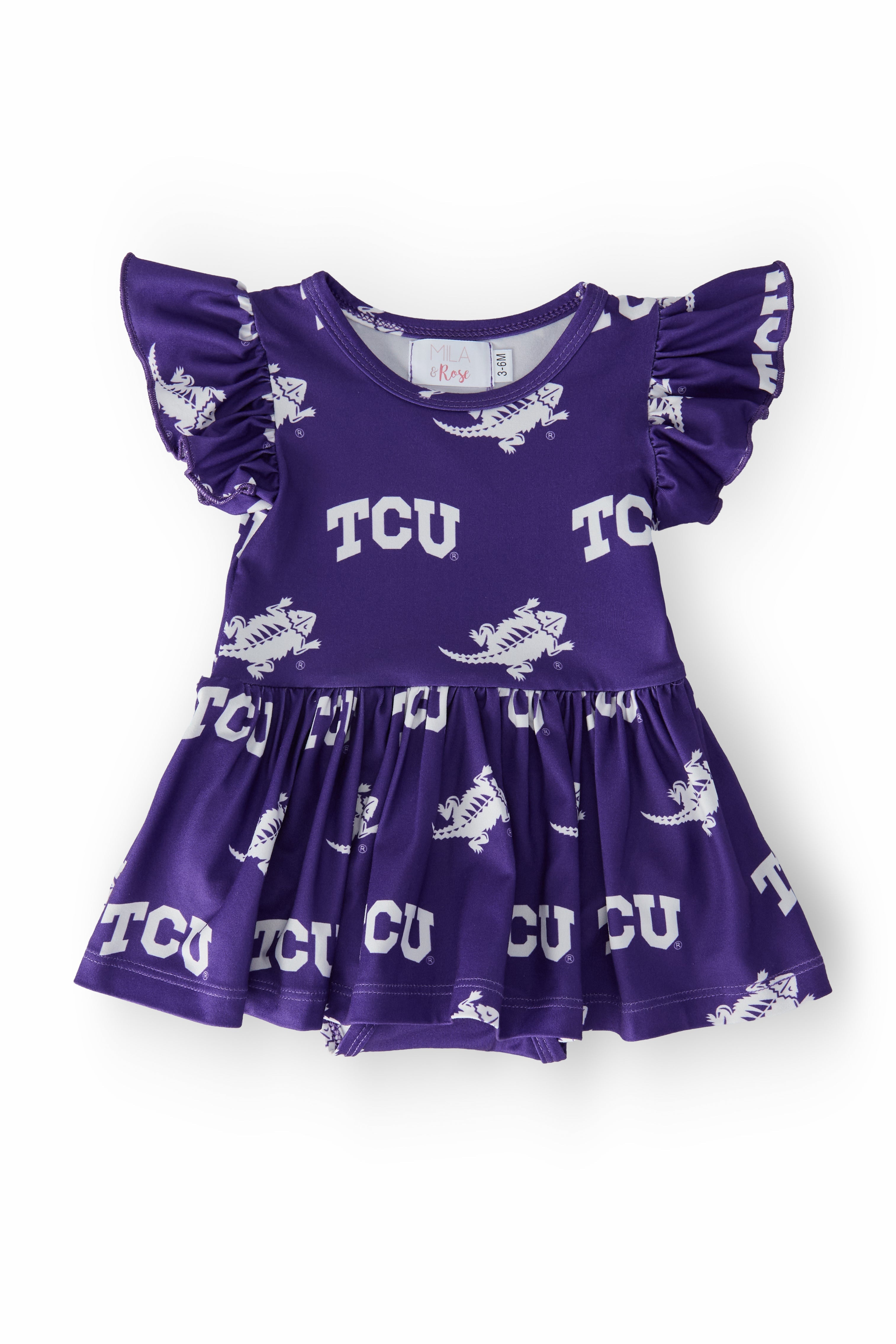 Mila & Rose ® TCU Purple Frog Flutter Twirl Bodysuit — main product shot
