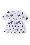 Mila & Rose ® TCU White Frog 3/4 Sleeve Twirl Bodysuit — main product shot