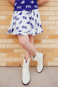 Mila & Rose ® TCU White Frog Ruffle Twirl Skort — main product shot