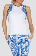 Benedette Tank - Coconut Palms-Blue