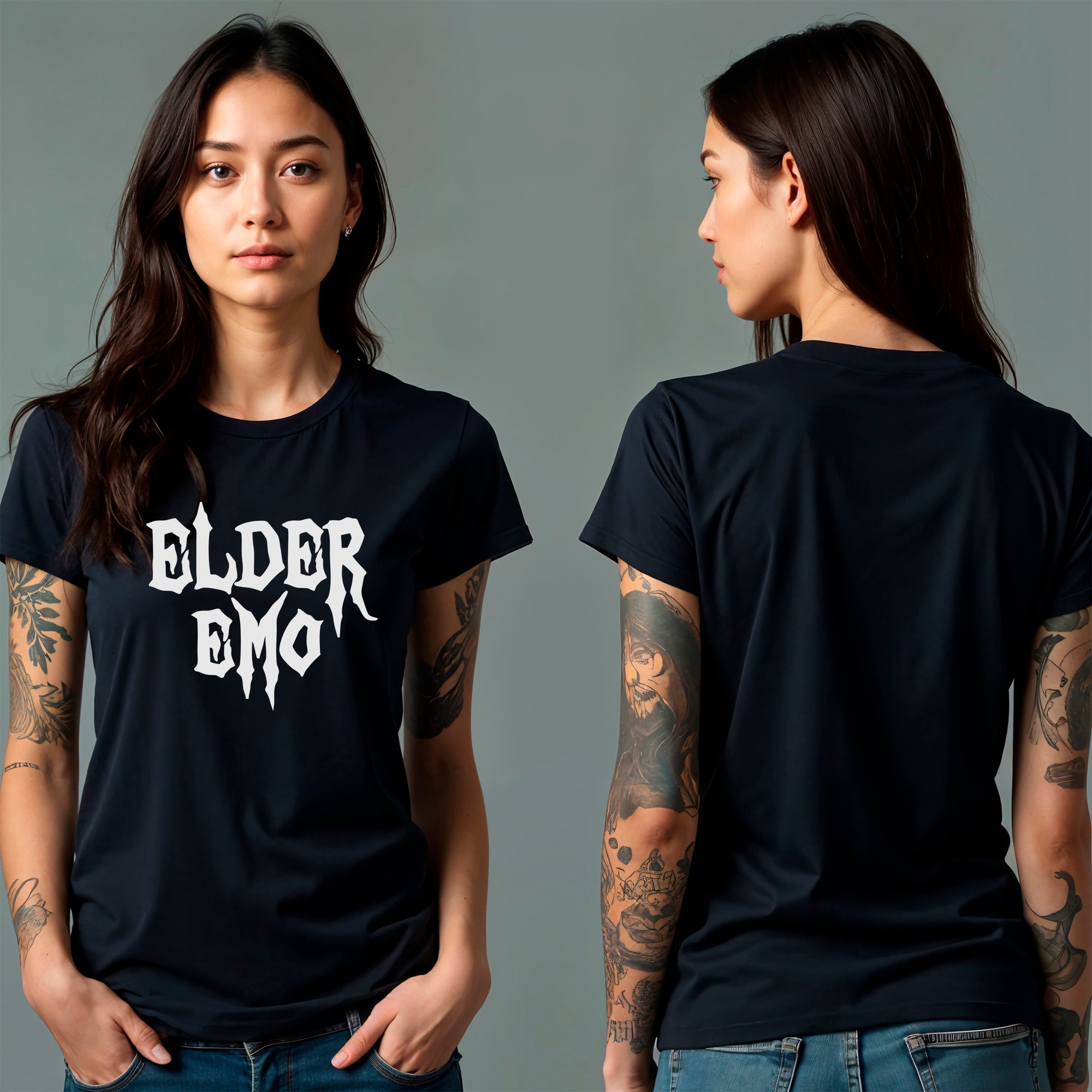 BodyCandy Glow in the Dark Elder Emo Black Tee Shirt — alternative angle