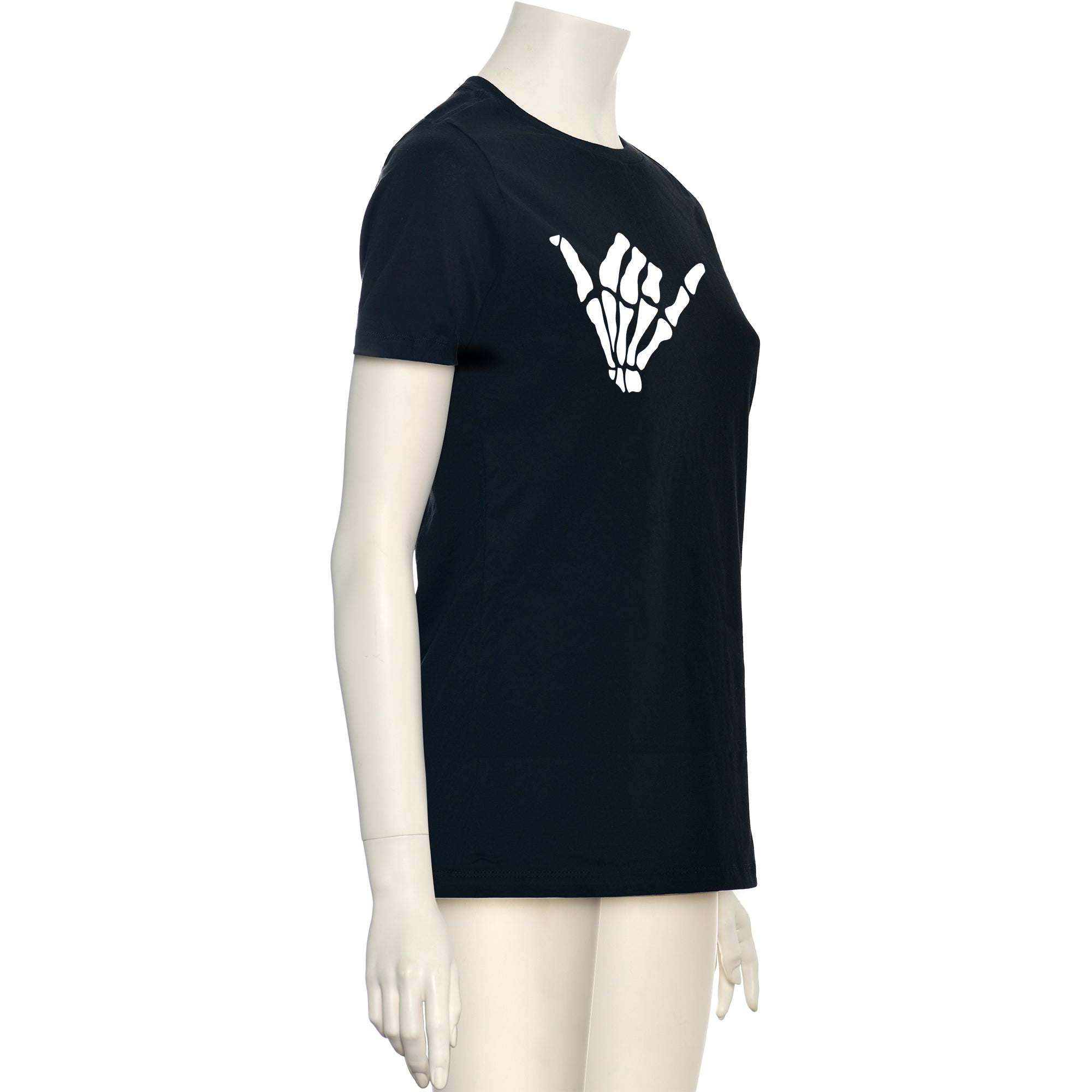 BodyCandy Glow in the Dark Shaka Skelelton Hand Tee Shirt — back view