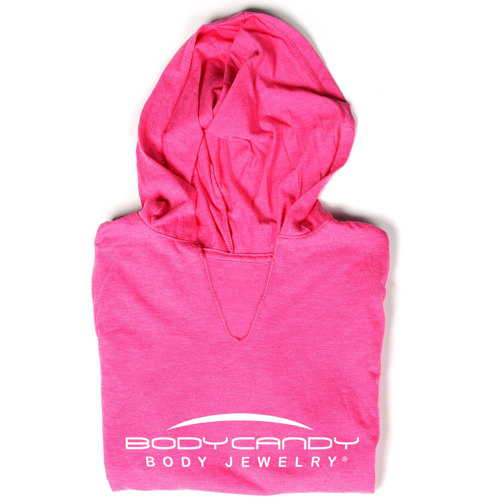 BodyCandy Body Candy Logo Pink Frost Tapered Long Sleeve Hoodie — back view
