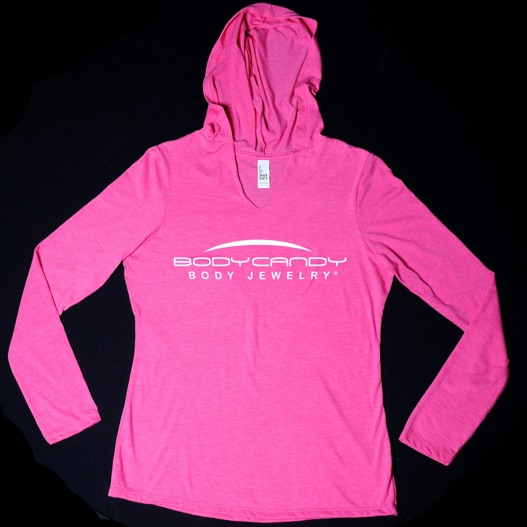 BodyCandy Body Candy Logo Pink Frost Tapered Long Sleeve Hoodie — alternative angle