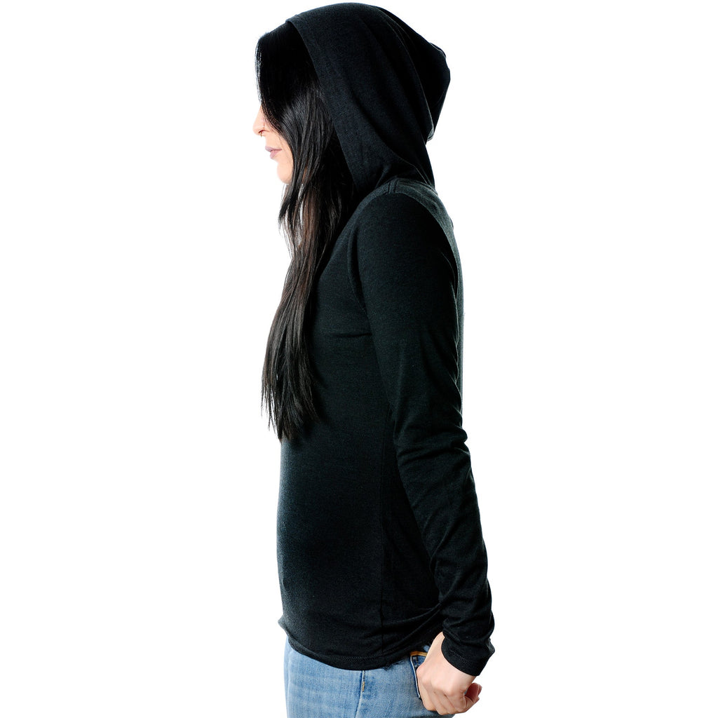 BodyCandy Body Candy New York Gray Tapered Long Sleeve Hoodie — detail close-up