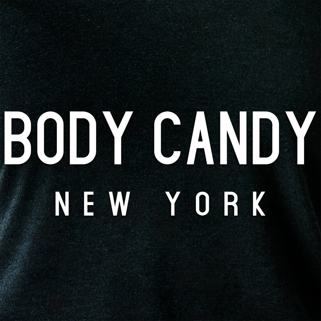 BodyCandy I hate everyone Navy Tapered V-Neck Tee Shirt — back view