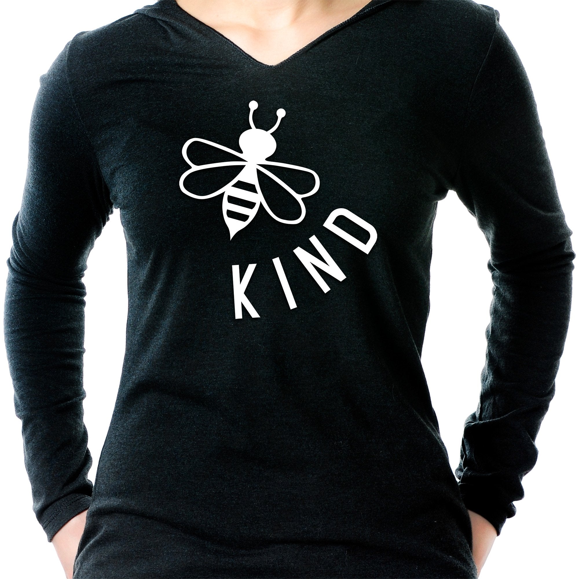 BodyCandy Bee Kind Tapered Long Sleeve Hoodie — alternative angle
