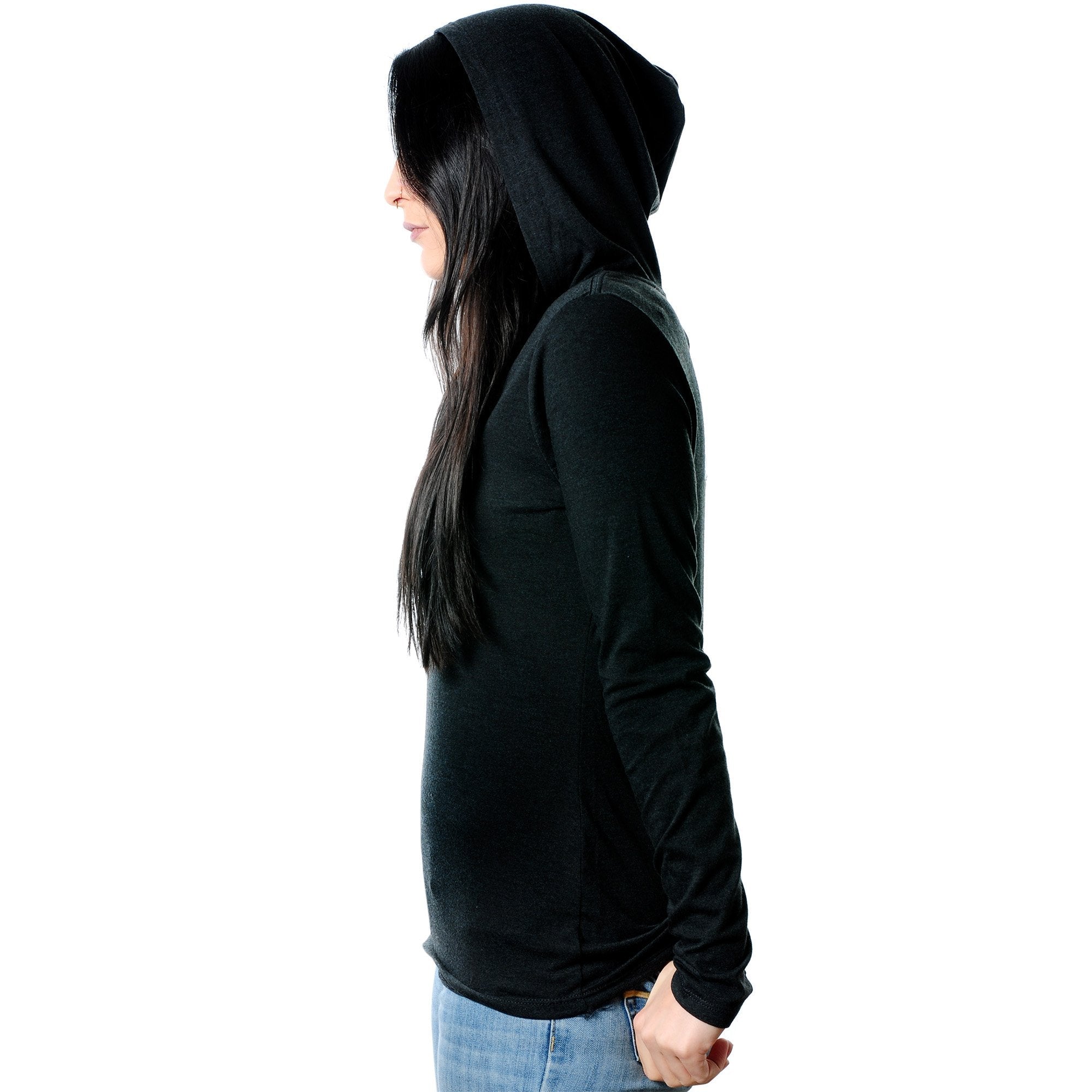 BodyCandy Bummer Tapered Long Sleeve Hoodie — scale reference