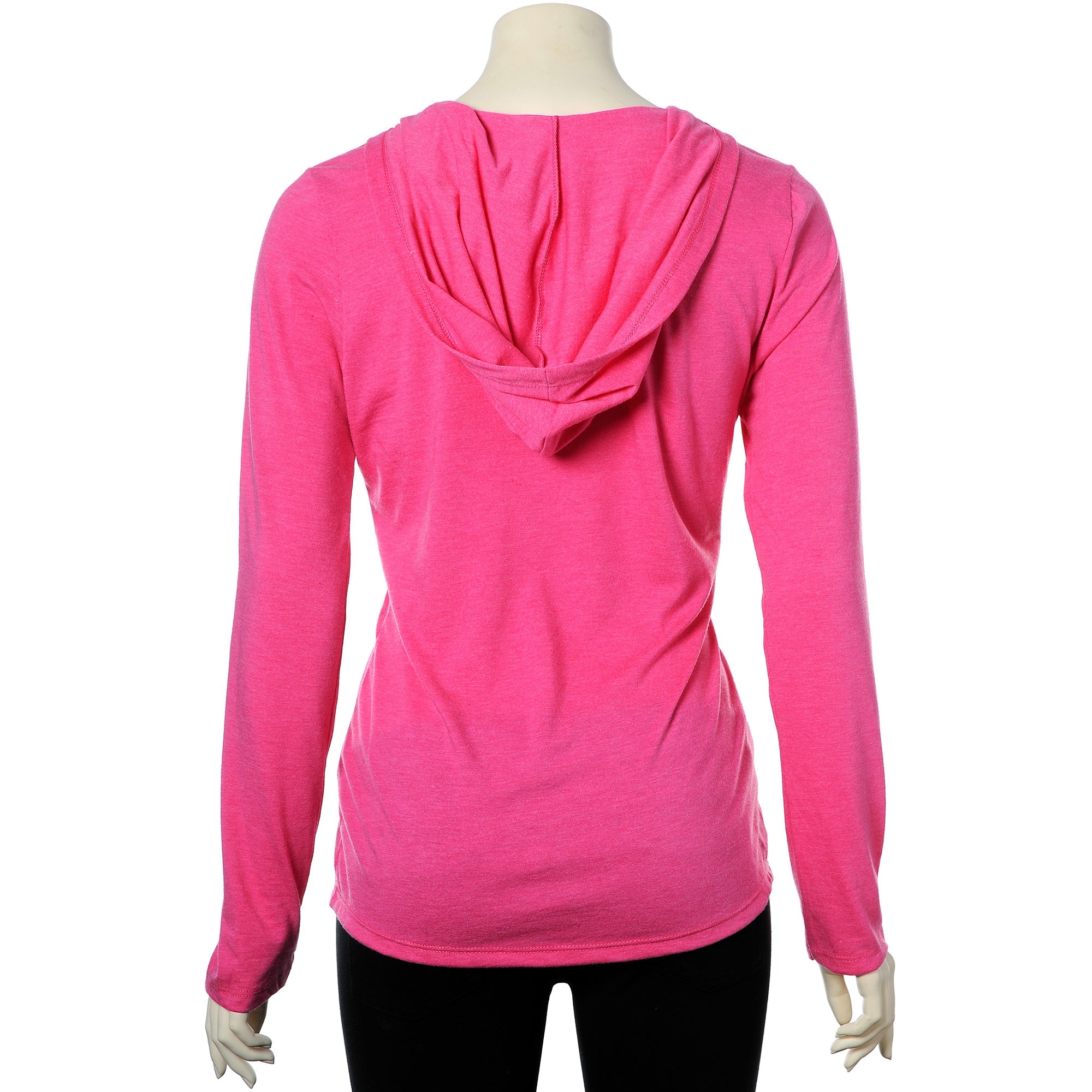 BodyCandy Pierced Inked & Amazing Pink Frost Tapered Long Sleeve Hoodie — side view