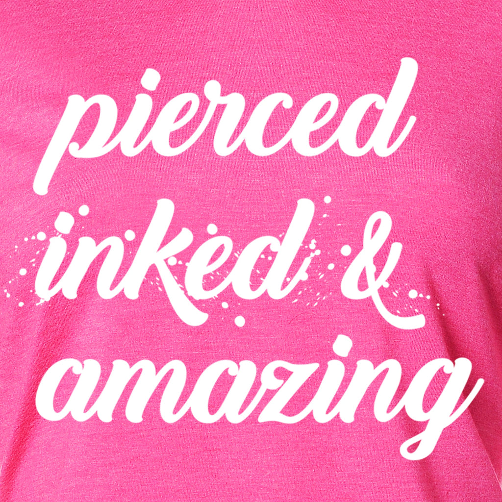 BodyCandy Pierced Inked & Amazing Pink Frost Tapered Long Sleeve Hoodie — main product shot