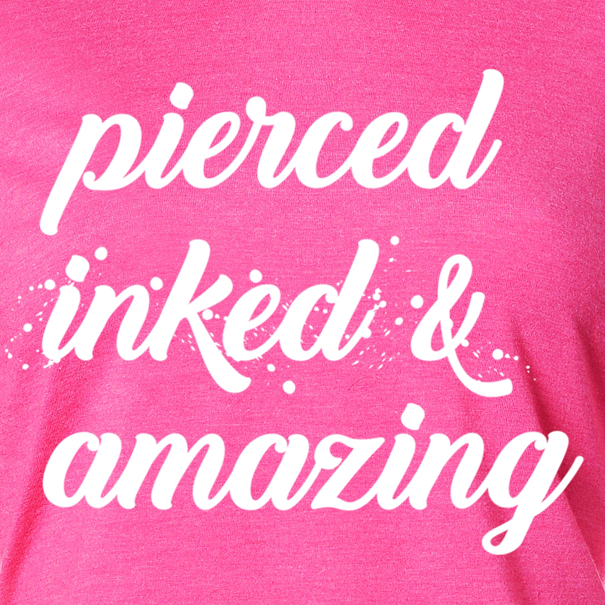 BodyCandy Pierced Inked & Amazing Pink Frost Tapered Long Sleeve Hoodie — main product shot