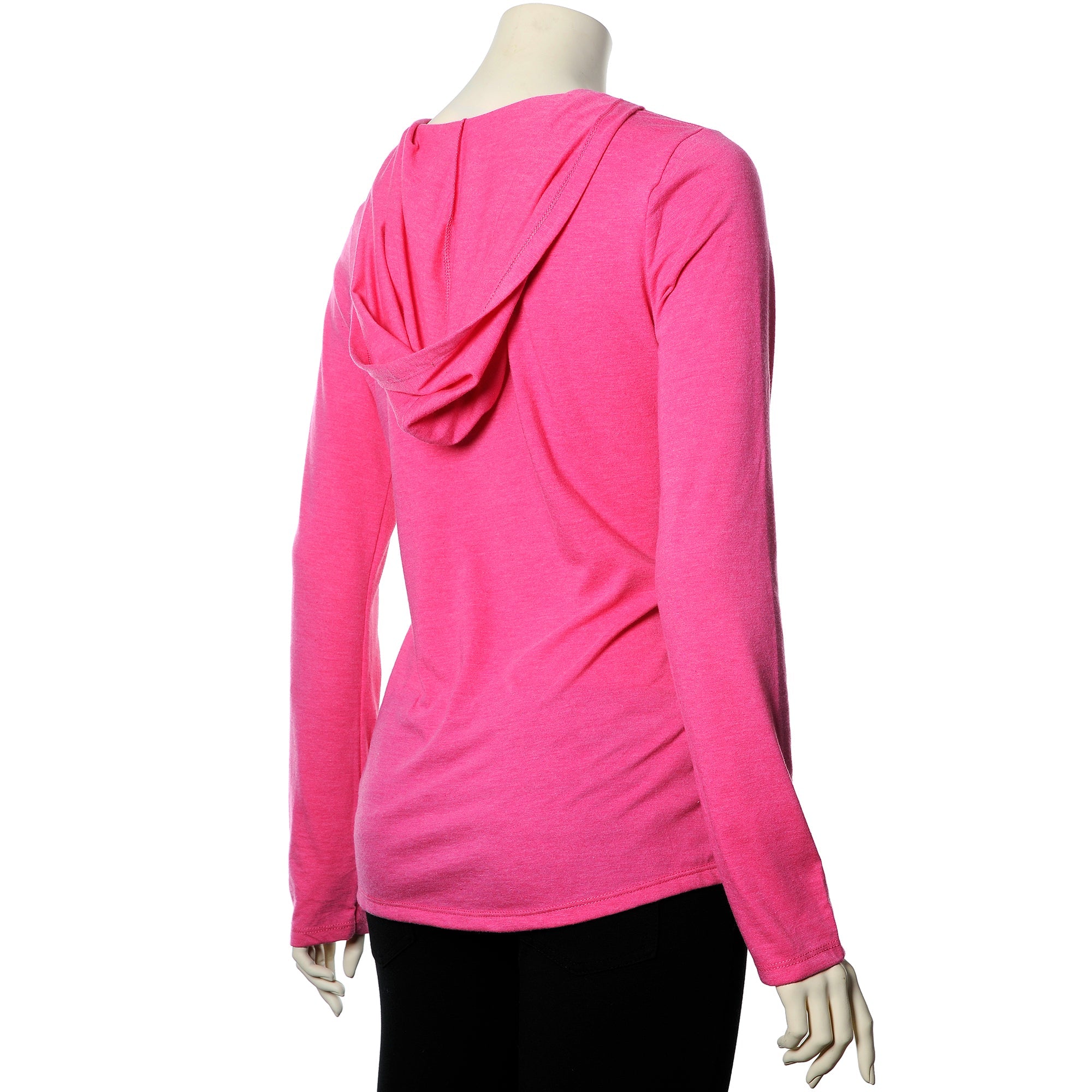 BodyCandy Pierced Inked & Amazing Pink Frost Tapered Long Sleeve Hoodie — back view