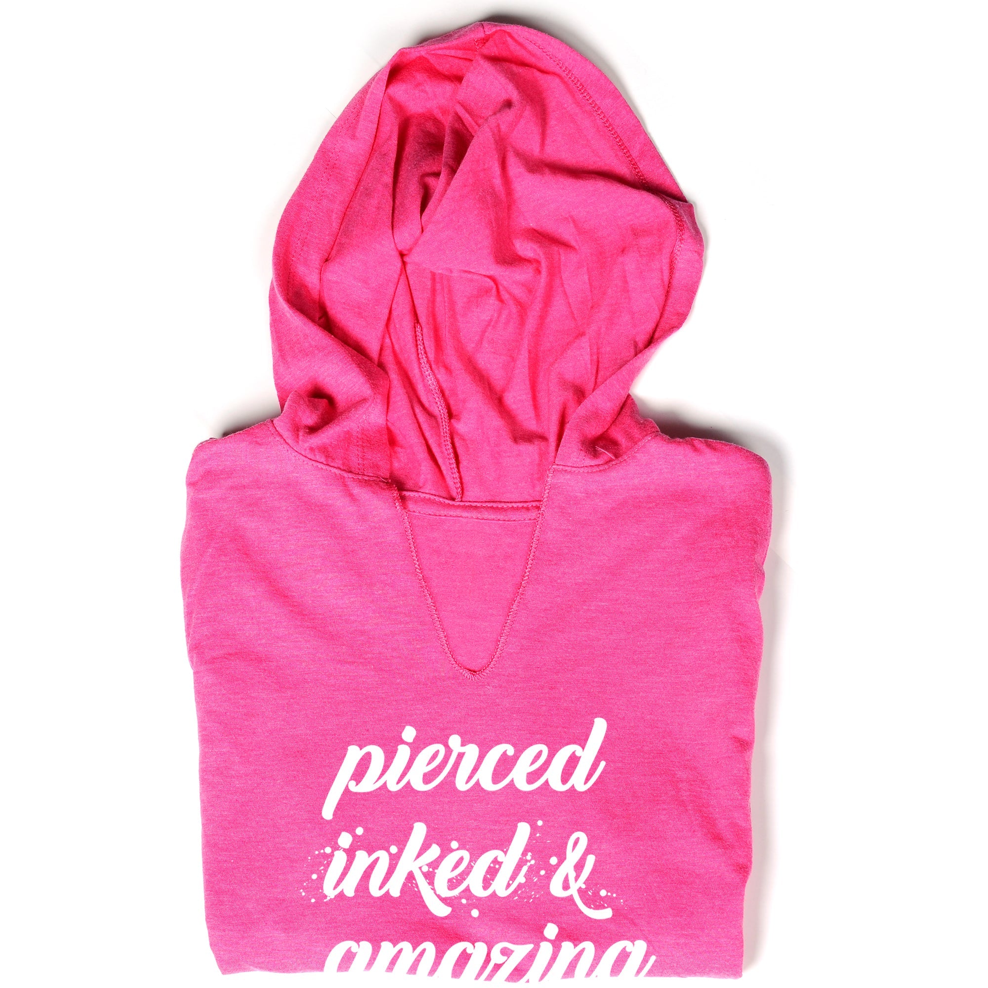 BodyCandy Pierced Inked & Amazing Pink Frost Tapered Long Sleeve Hoodie — alternative angle