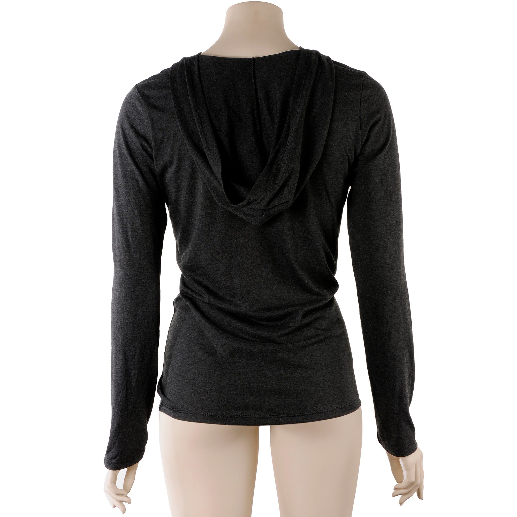 BodyCandy Halloween Glow in the Dark Ghost Boobies Tee Tapered Long Sleeve Hoodie — back view