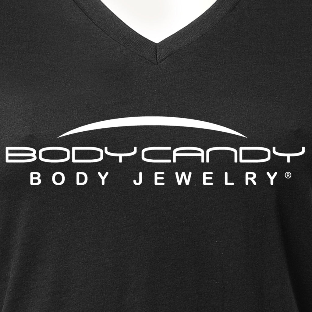 BodyCandy Body Candy Logo Tapered Black V-Neck Tee Shirt 100% Cotton — main product shot