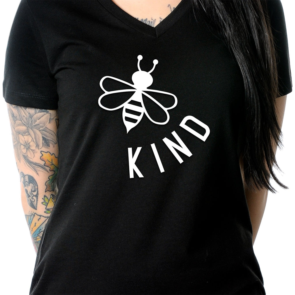 BodyCandy Bee Kind Tapered V-Neck Tee Shirt — alternative angle