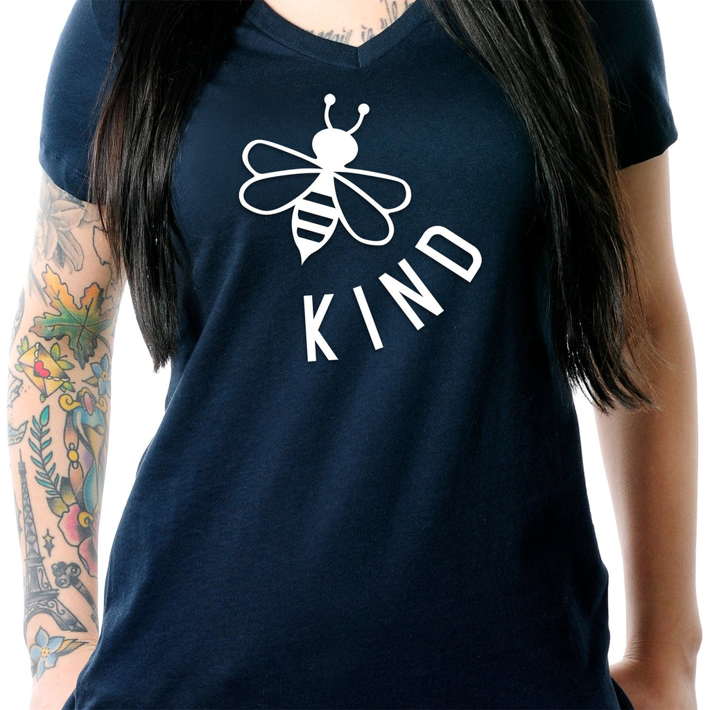 BodyCandy Bee Kind Tapered V-Neck Tee Shirt — lifestyle context