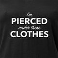 BodyCandy I'm Pierced Under These Clothes Black Tapered V-Neck Tee Shirt — detail and construction