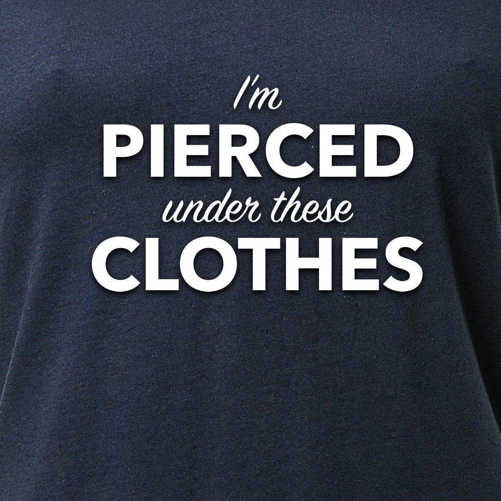 BodyCandy I'm Pierced Under These Clothes Black Tapered V-Neck Tee Shirt — alternate view