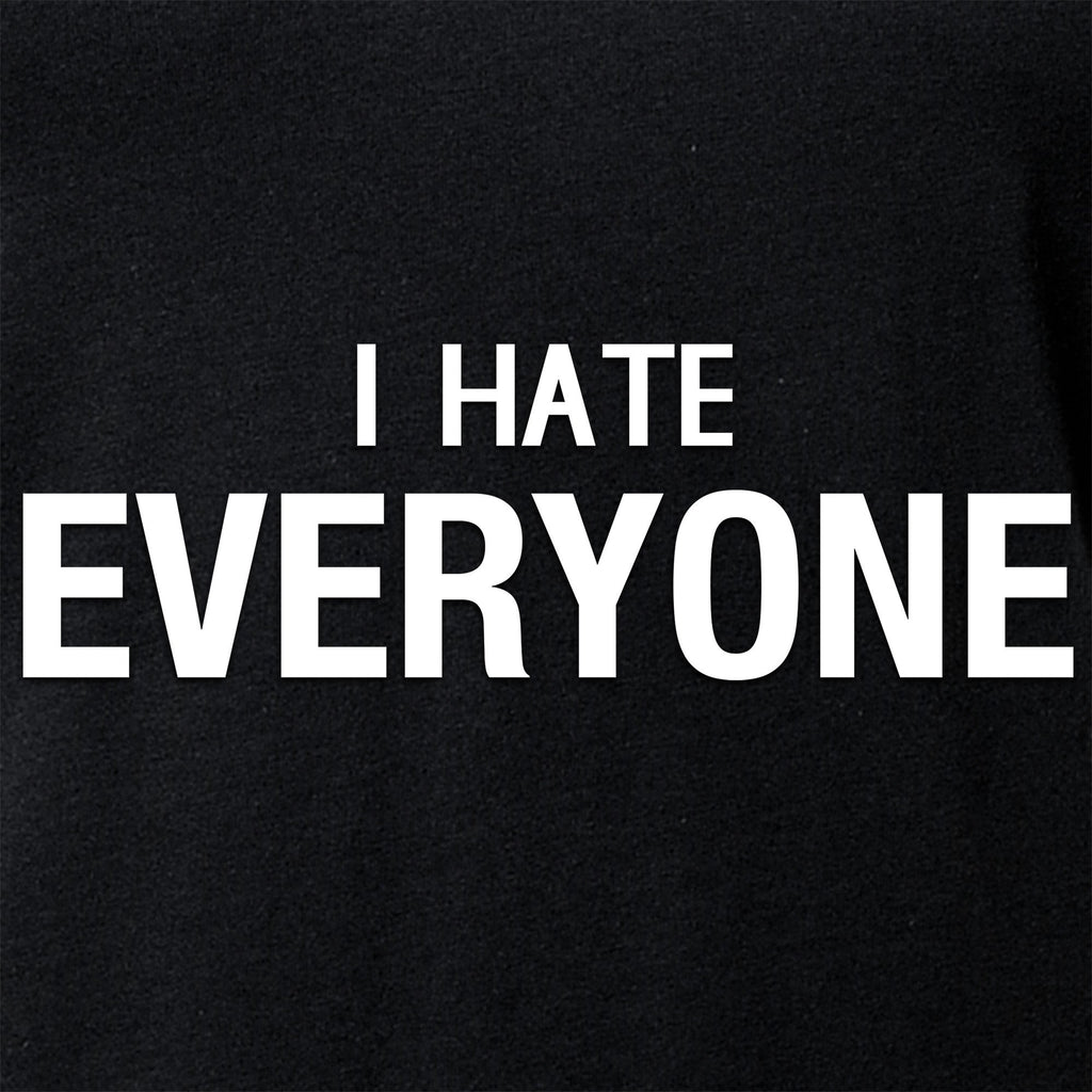 BodyCandy I hate everyone Black Tapered V-Neck Tee Shirt — side view