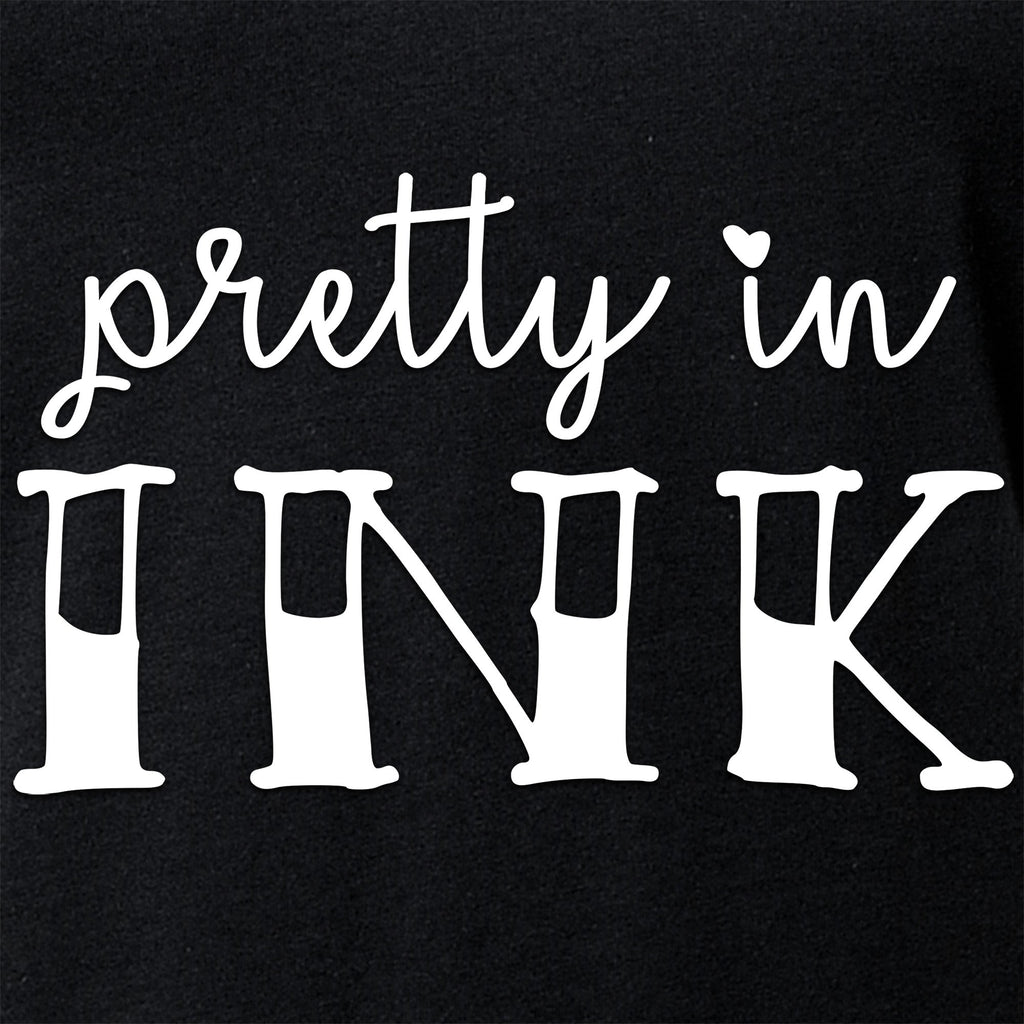 BodyCandy Pretty in Ink Black Tapered V-Neck Tee Shirt — back view