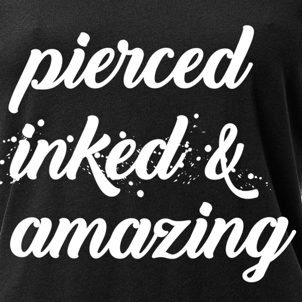 BodyCandy Pierced Inked & Amazing Black Tapered V-Neck Tee Shirt — side view