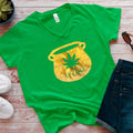 BodyCandy Pot Leaf Pot of Gold Green Frost V-Neck Tee Shirt — main product shot