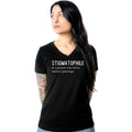 BodyCandy Stigmatophile n. a person who loves tattoos; piercings. Black Tapered V-Neck Tee Shirt — main product shot